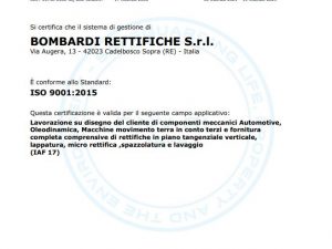 Estensione Certificazione UNI EN ISO 9001:2015